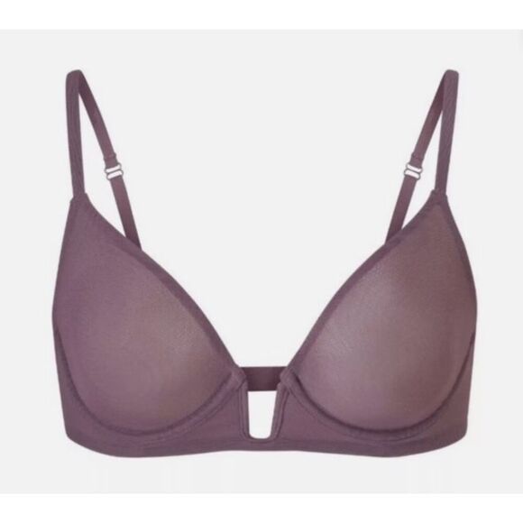 Skims NWT size 32A sheer mesh one wire bra - plum - Picture 4 of 5